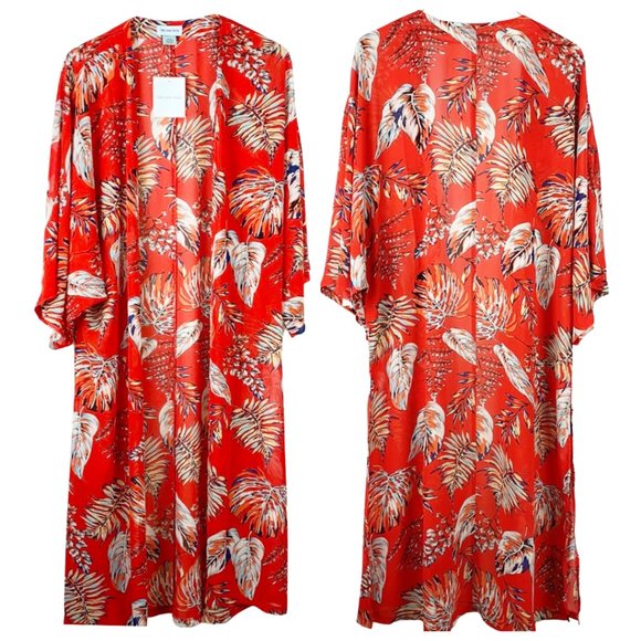 Orchid Row Floral Printed Maxi Chiffon Kimono - Picture 2 of 9